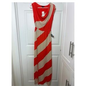 Felicity & Coco Clementine Dress Orange/Cream NWT